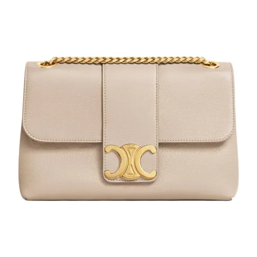 CELINE Victoire Телячья кожа Сумка через плечо Средняя Женская Капучино