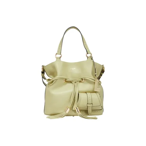 LANCEL Коровья кожа крупнозернистая ведрообразная сумка сумка через плечо сумка среднего размера женская светло-зеленая