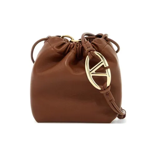 Valentino Garavani Кожа Ведрообразные Сумки Сумки через плечо Сумка через плечо Мини Женская Темно-коричневая