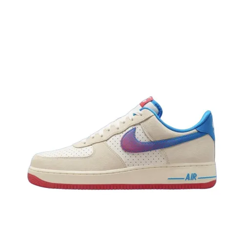 Nike Air FORCE 1 Slip-on Устойчивый к истиранию Низкий Топ Скейтбординг Кроссовки Унисекс Бежевый Белый Синий