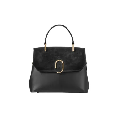 Le Parmentier Замша с кожаной вставкой сумка через плечо сумка обычная женская черная