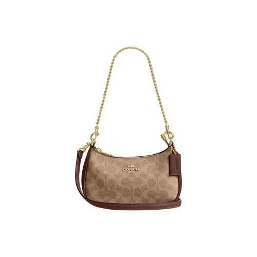 COACH Teri Искусственная кожа с переработанной кожей Сумка через плечо Женская Коричневая