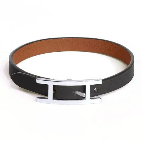 HERMES Телячья кожа Наручные повязки Мужской Черный Фовизм