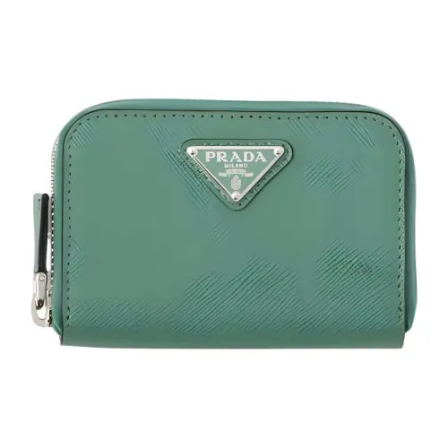 PRADA Saffiano Коровья кожа Монетница Кошелек Мужской Salvia ROOTS Зеленый