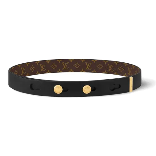 LOUIS VUITTON Кожа Металлические детали Кожаные ремни Женские Черный Ширина 2,9 см