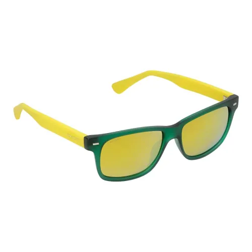 Police Injection Molded Прямоугольные Солнцезащитные очки Детские Зеленые