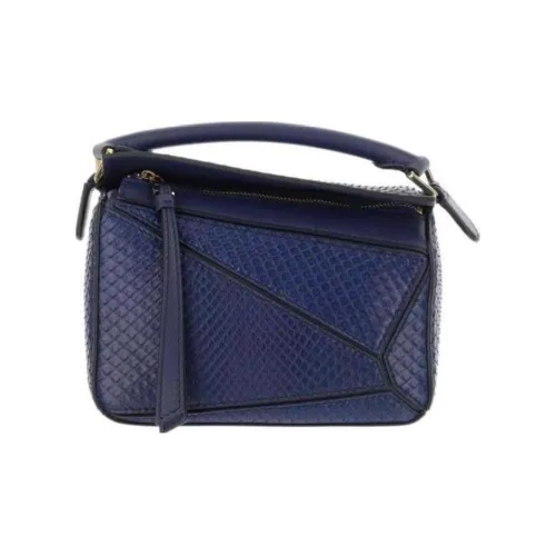 LOEWE Пазл Натуральная кожа Сумка через плечо Сумка Мини Женская Синяя