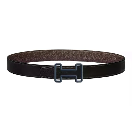 HERMES Tonight Color Индивидуальный Индиго Пряжка Коровья кожа Togo Двойной Сided Кожа Ремень Мужской Черный коричневый 3,2см