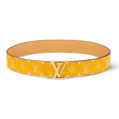 LOUIS VUITTON Кожаные ремни Мужской Желтый Ширина 4CM