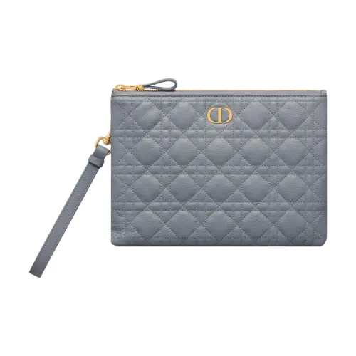 DIOR Caro Мягкий Телячья кожа Клатч Средний Женский Облачно-голубой