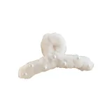 Белый жемчуг, плюшевая заколка-краб