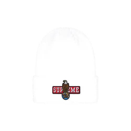 Supreme Acrylic Beanies Unisex White Supreme Акриловые Шапки-бини Унисекс Белый