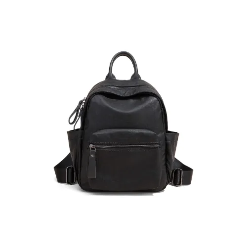 VANDEE Кожа Carry Рюкзак Маленький Женский Черный