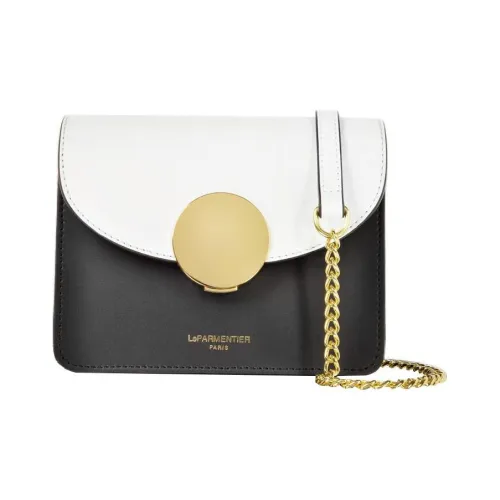 Le Parmentier Натуральная кожа Сумка через плечо Сумка на плечо Мини Женская Белая и Черная