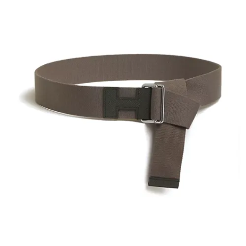 HERMES Телячья кожа Кожаные ремни Мужской Серый Ширина 4CM