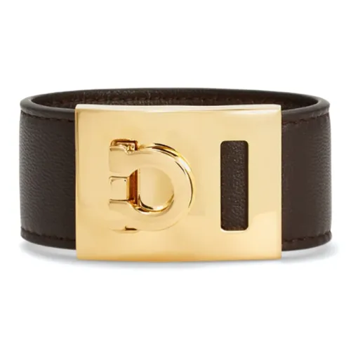 FERRAGAMO Телячья кожа Brass Bracelets Женские Черный