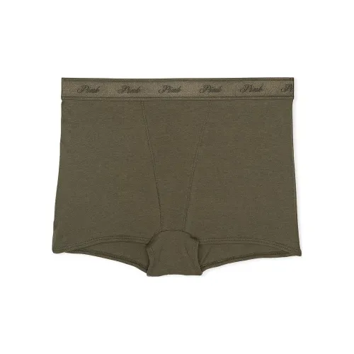 Victoria's Secret Розовый логотип Микро Высокая талия Бойшорт Пантика C N O Нижнее белье Женское 1 упаковка Зеленый