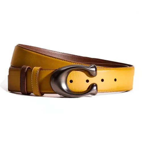 COACH Перчаточная дубленая кожа Ремни Женские Коричневый 3,8 см