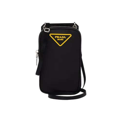 PRADA Нейлон с кожаными вставками Чехол для телефона Мужской Черный