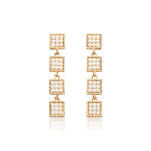 Exhibition Искусственный жемчуг медная серебряная игла серьги женские золото