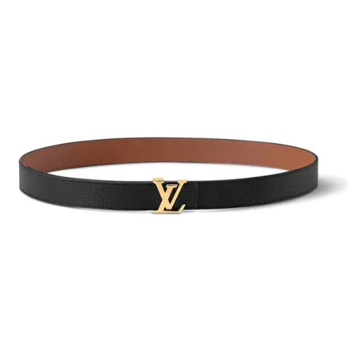 LOUIS VUITTON Letter Logo Smooth Clasp Кожаные ремни Женские Черный Коричневый Ширина 3 см