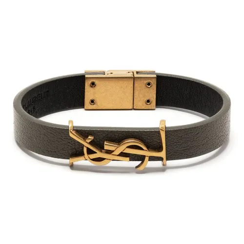SAINT LAURENT Кожа Браслеты Женские Хаки Серый Цвет