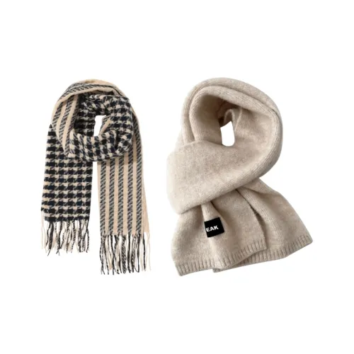PEAK Вязаные шарфы Женские Черный Бежевый