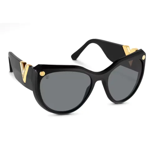 LOUIS VUITTON Металлический ацетат Нерегулярная форма Солнцезащитные очки Женские Черный