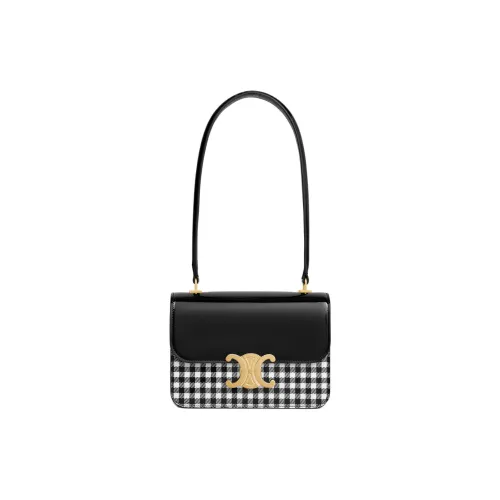 CELINE TEEN BUCKET Лакированная поверхность Коровья кожа Сумка Сумка через плечо Женская Черный Белый
