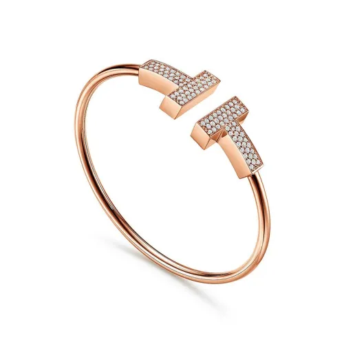TIFFANY CO. 18К Розовое золото браслеты с алмазами унисекс розовое золото