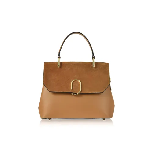 Le Parmentier Замша с кожаными вставками Сумка через плечо Сумка Обычная Женская Карамель