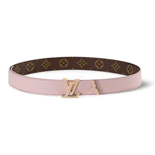 LOUIS VUITTON Кожа Холщовая кожа Ремни Женские Коричневый Розовый Ширина 3 см