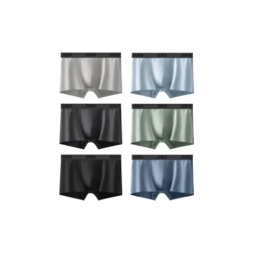 Semir 6 упаковка Черный + Темно-серый + Светло-серый + Морской синий + Далекий небесный синий + Зеленый Мужские боксер-шорты