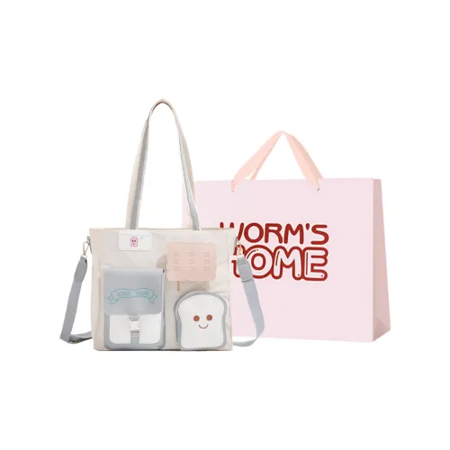 Worm's Home Нейлоновая Сумка через плечо Стандартная Женская Светло-синий Светло-коричневый