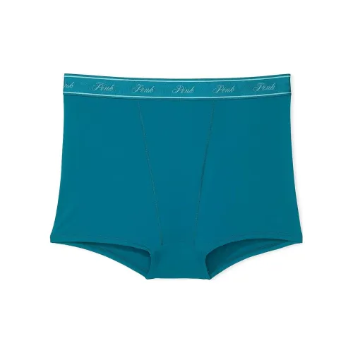 Victoria's Secret Розовый логотип Микро High Обхват талии Boyshort Panty Нефритовый WAY Нижнее белье Женские 1 шт Синий