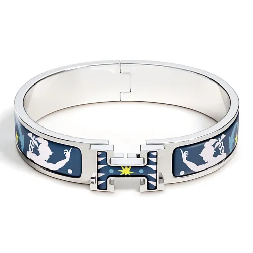 HERMES Эмаль Палладий с покрытием Металлические аксессуары Браслеты Женские Синий