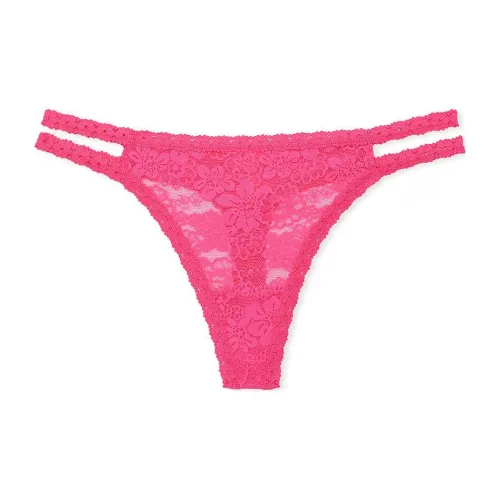 Victoria's Secret Розовый Wink Strappy Стринг Пантика Кармин Розовый Нижнее белье Женское 1 Пачка Красный цвет Румяна Розовый