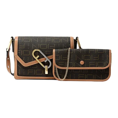 FION Холст Покрытие Металлические элементы Сумка через плечо Женская Многоцветная