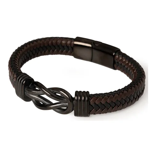 OWNREWARDS Кожа, 316L Сталь, Наручные повязки, Черный, Мужской