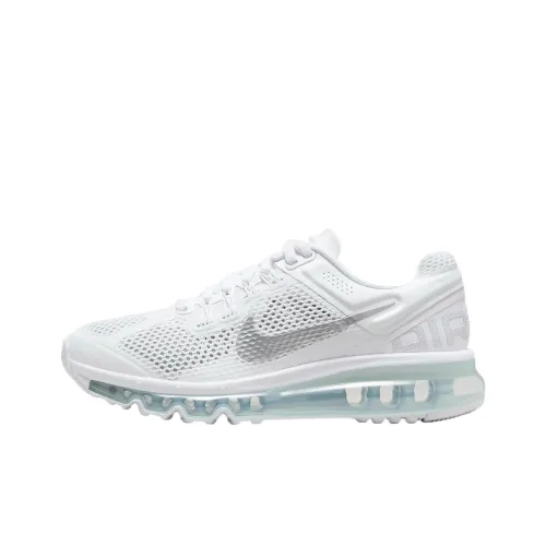Nike Air Max 2013 Устойчивый к истиранию Дышащие Низкие Беговые кроссовки Унисекс Белые
