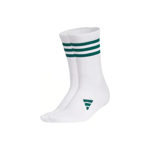 Adidas 1 шт Белый/Лесной зеленый Женские MID Носки до икры