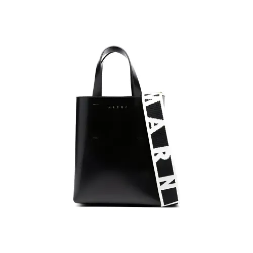 MARNI Телячья кожа Тоут Сумка Сумка для покупок Сумка через плечо Сумка Мини Женская Черная