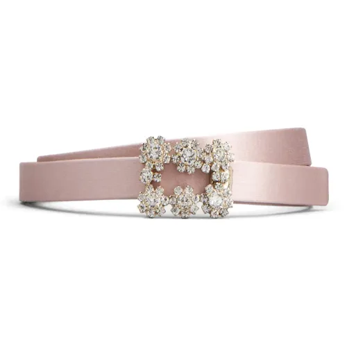 Roger Vivier Цветочный Украшение Кожаные ремни Женские Розовый Ширина