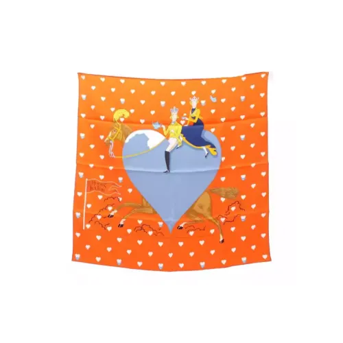 HERMES Шелковые шарфы Женские Апельсин