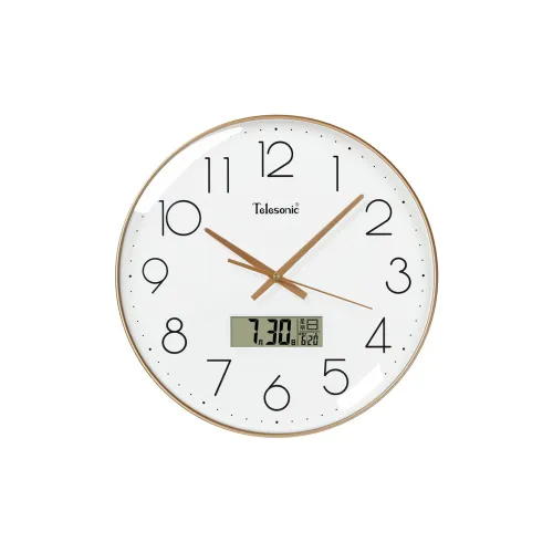 TELESONIC Кварцевый механизм Стена Часы Унисекс Белый