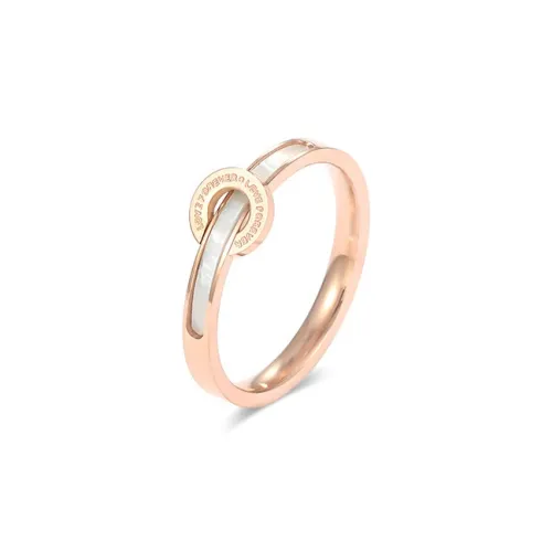 Love Link Кольца из титанового стального сплава Женские Розовое золото