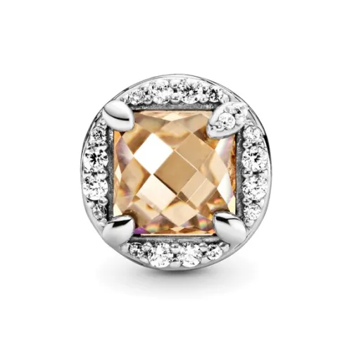 Pandora Moments, стерлинговое серебро 925 пробы, синтетический кубический цирконий, ювелирные аксессуары, золотой, женские