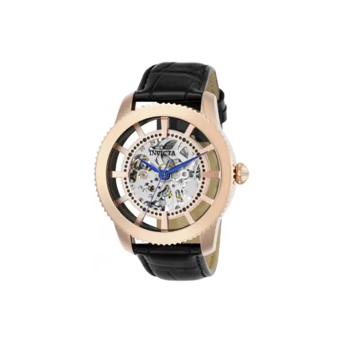 INVICTA Vintage Collection Мужские часы Автоматический механический механизм Кожаный ремешок 45 мм Циферблат с узором "скелет" Мужские часы