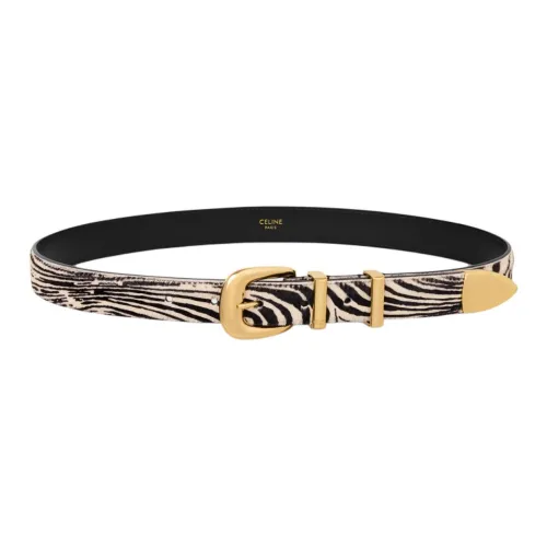 CELINE Ремни из коровьей кожи женские черный и белый ширина 2,5 см