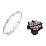 Мёбиус Полоса Браслет + "Сердцебиение Like the First" Вечный Розовый Букет